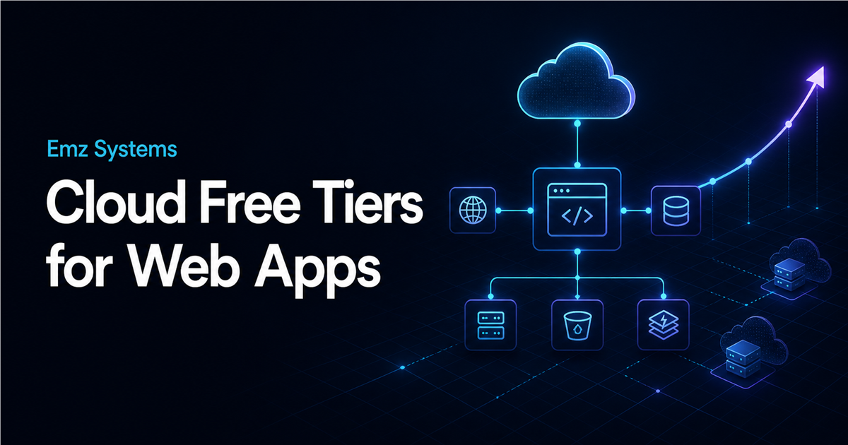 Cloud architecture illustration for the Cloud Free Tiers for Web Apps article